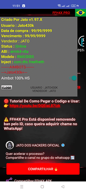 FFH4X APK Mod Menu Free Fire v1.62 Download 2023 - Versi terbaru