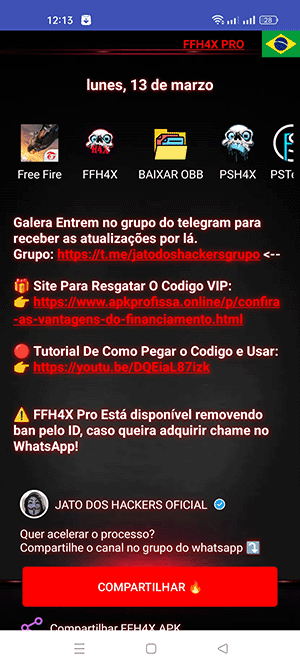 FFH4X GRÁTIS! #freefire #ffh4x #fly #sejagamer2023 #comentarioajud